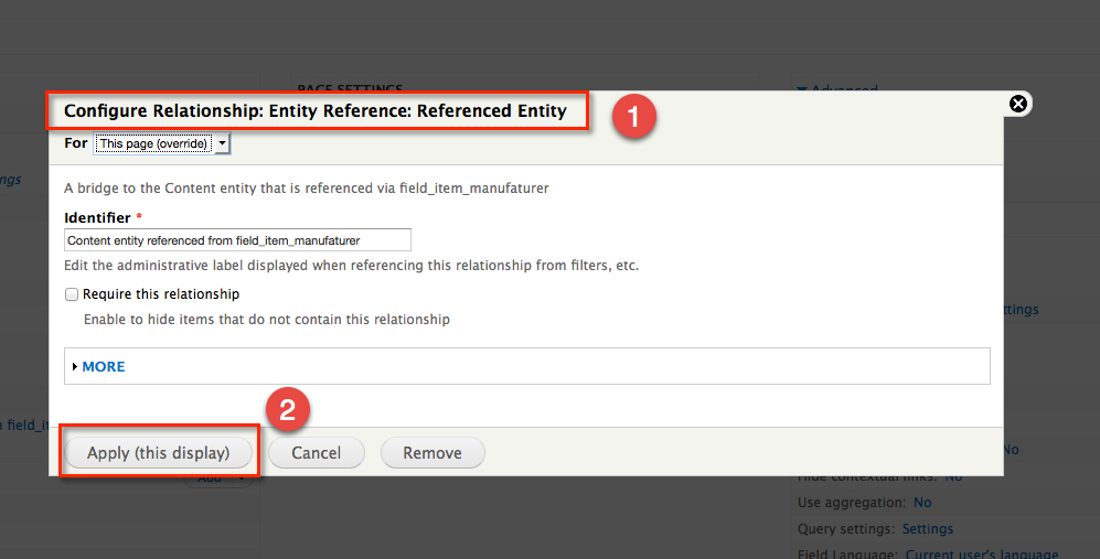 Configure the relationship